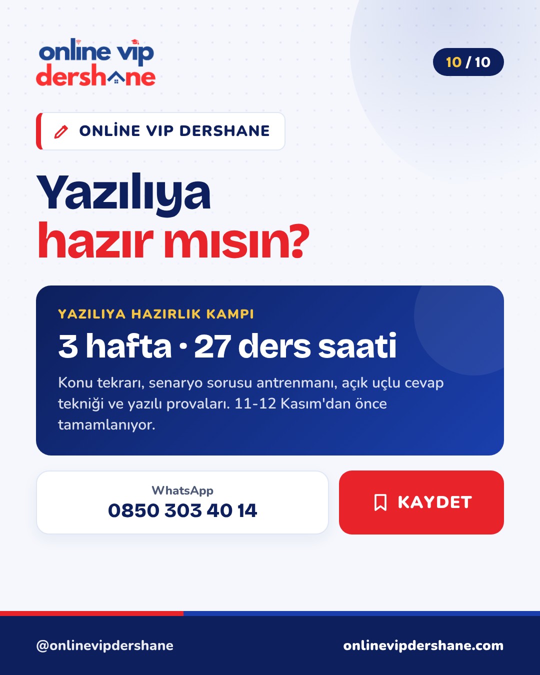 Online VIP Dershane Yazılıya Hazırlık Kampı
