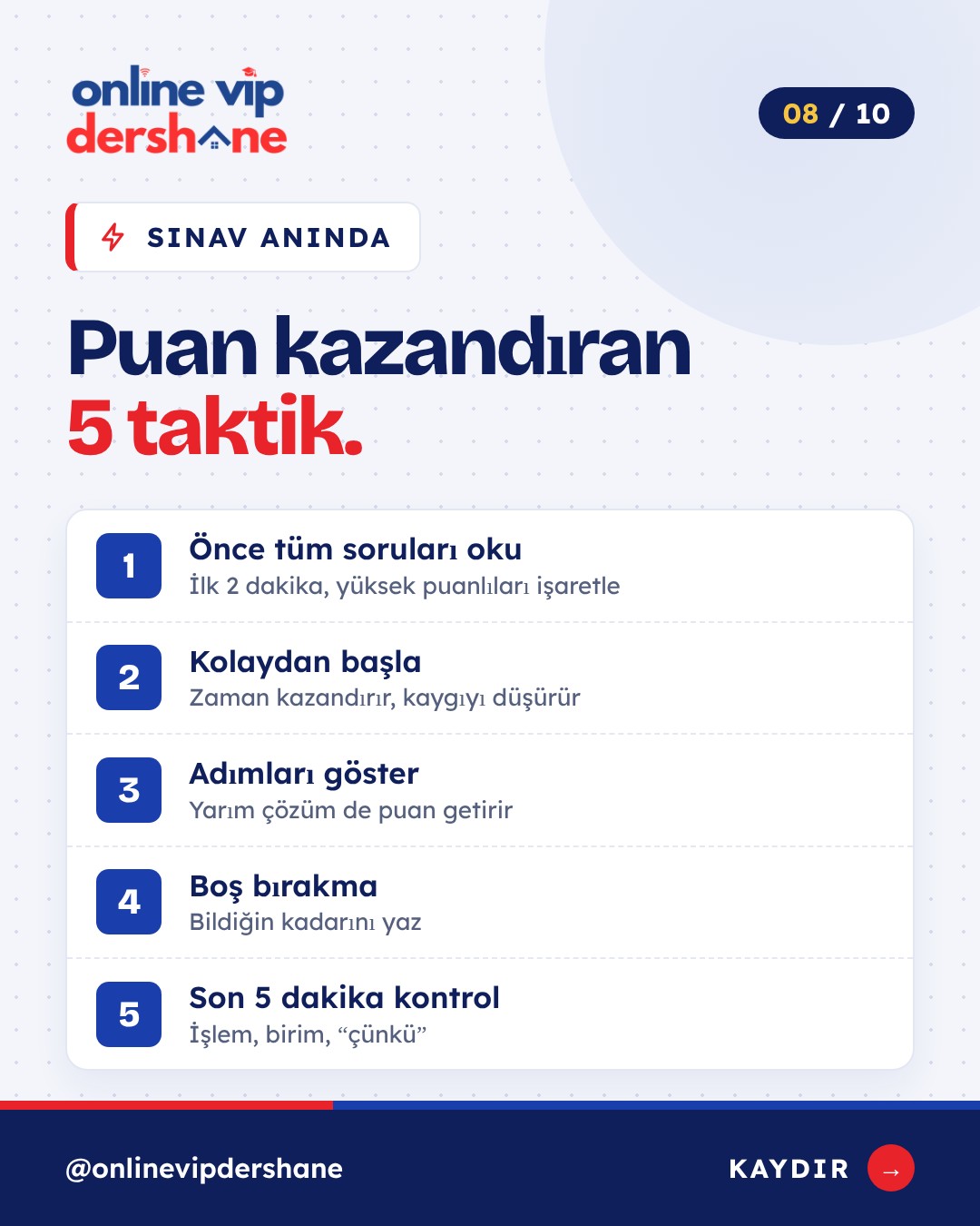 Sınav anında puan kazandıran 5 taktik