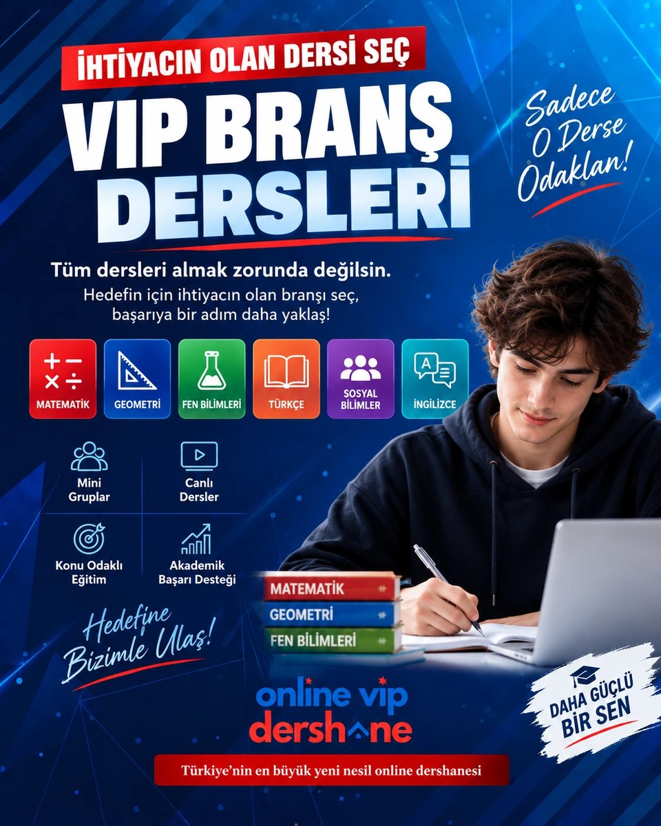 VIP Branş Dersleri — ihtiyacın olan dersi seç